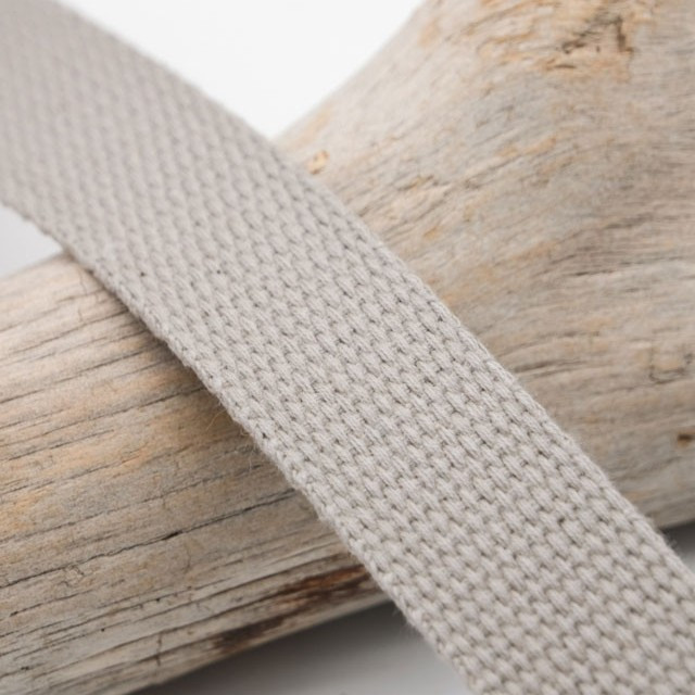25mm Light Gray Cotton Webbing - Maison Klem